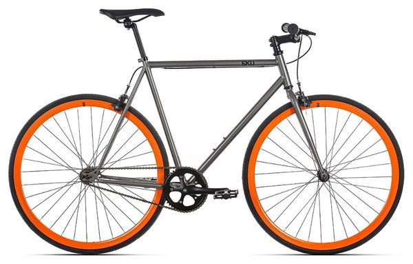 6KU Barcelona Singlespeed Bike Grau Orange