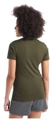 T-Shirt Kurzarm Damen Merino Icebreaker Tech Lite II Khaki XS