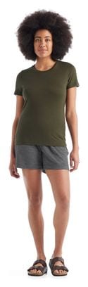 T-Shirt Kurzarm Damen Merino Icebreaker Tech Lite II Khaki XS