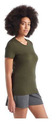 T-Shirt Kurzarm Damen Merino Icebreaker Tech Lite II Khaki XS