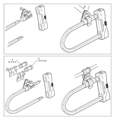 Abus SH59 beugelklem 16mm voor Granit Extreme XPlus 59 (U-beugelsloten)