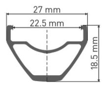 Roue Avant DT Swiss X 1900 Spline 22.5 27.5'' | 15x100mm | Centerlock