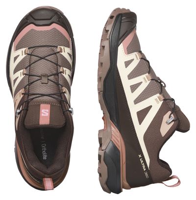 Salomon X Ultra 360 Marrón Rosa Negro Zapatillas de senderismo para mujer