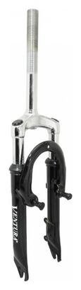 FOURCHE VTT 20   M-W A SUSPENSION DISQUE + V-BRAKE ACIER RESSORT-ELASTOMERE NOIR DEB. 50mm PIVOT (220-130MM) FILETE 1 -22 2 INTERIEUR