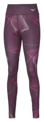 Mizuno Active Printed Long Tights Rosa Damen