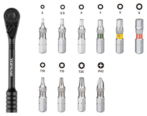 Clé à Cliquets Topeak Ratchet Rocket Essential avec Embouts en Acier Trempé