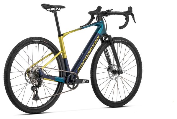 Vélo de Gravel Electrique Mondraker Dusty R Sram Apex 12V 350Wh 700mm Bleu/Jaune 2025