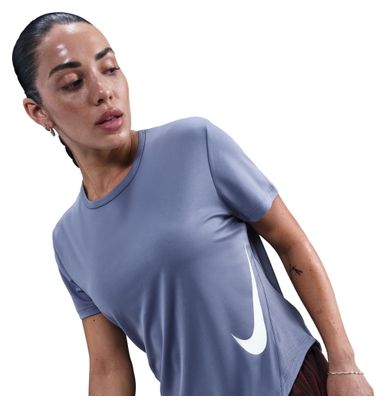 Damestrui Nike Tempo Swoosh Run met korte mouwen Blauw