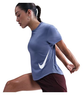 Damestrui Nike Tempo Swoosh Run met korte mouwen Blauw