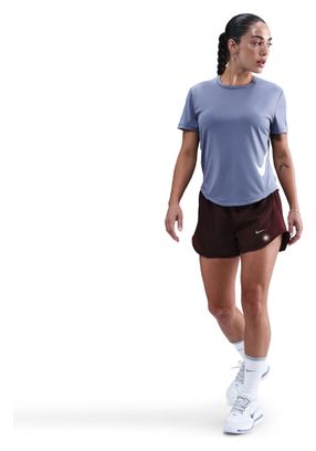 Damestrui Nike Tempo Swoosh Run met korte mouwen Blauw