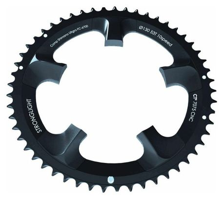INGRANAGGIO 5BRA D.130 ROAD PER SHIMANO ULTEGRA 6700 STRONGLIGHT CT2 50DTS ESTERNO COMPATIBILE DURA-ACE 7900 NERO 10V.