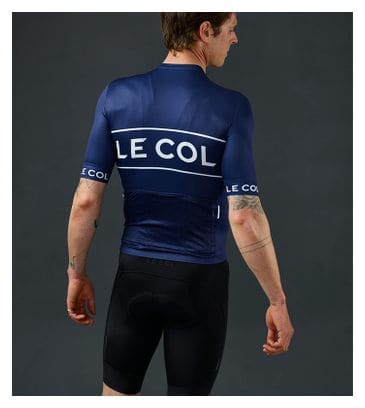 Maillot Manches Courtes Le Col Sport Logo Bleu Navy