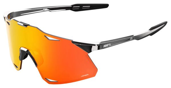 100% Hypercraft Black Chrome Glasses / HiPER Red Mirror Lenses