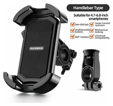 Support de téléphone anti-choc pour vélo noir