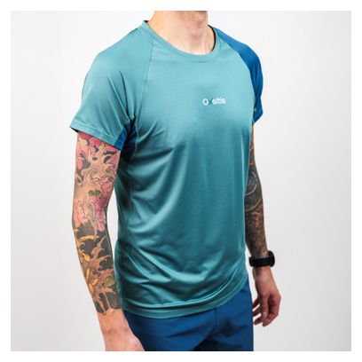 Maillot de manga corta Oxsitis X-Train Hombre Verde/Azul