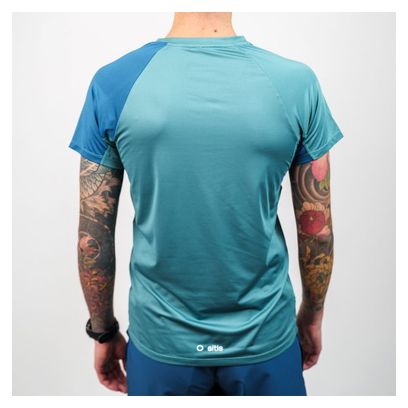 Maillot de manga corta Oxsitis X-Train Hombre Verde/Azul