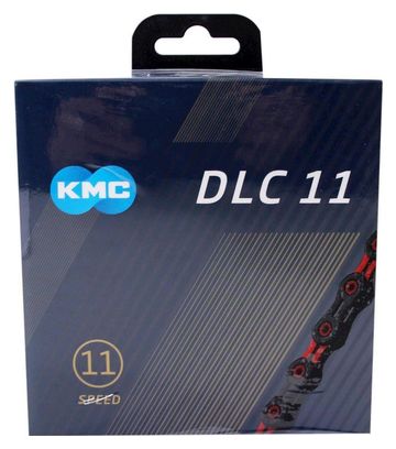 KMC Chaîne de vélo Dlc11 Noir/Rouge 118 maillons