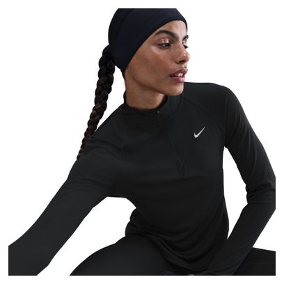 Haut 1/4 zip Nike Tempo Swoosh Run Noir Femme