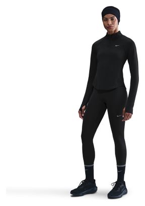 Haut 1/4 zip Nike Tempo Swoosh Run Noir Femme