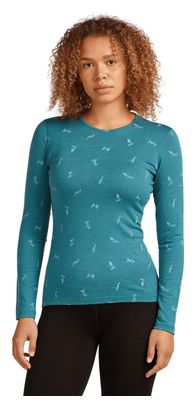 Women's Baselayer Icebreaker Merino 200 Oasis Snow Day Green