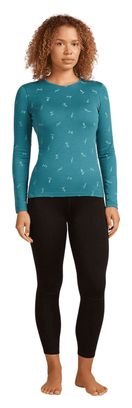 Women's Baselayer Icebreaker Merino 200 Oasis Snow Day Green
