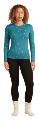 Women's Baselayer Icebreaker Merino 200 Oasis Snow Day Green