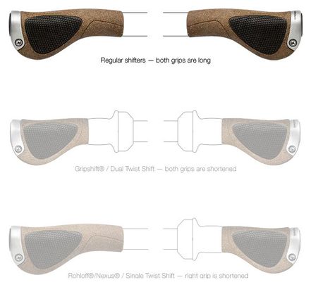 Ergon GP1 BioKork Regular Grips Cork Brown