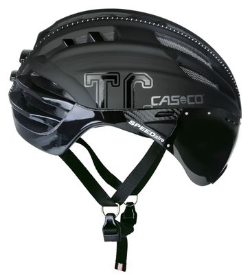 Der Aerohelm CASCO SPEEDAIRO PLUS mit einem Visier in der Farbe schwarz matt