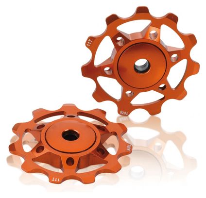 XLC PU-A02 pulleys from 8 to 11V Orange