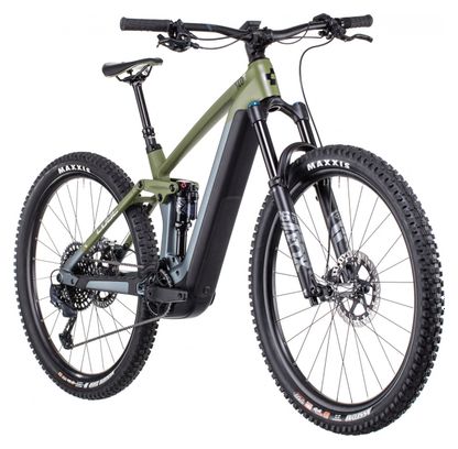 Cube Stereo Hybrid 140 HPC TM 750 Electric Full Suspension MTB Sram GX  Eagle 12V 750 Wh 29'' Flash Grey Olive Green 2022 - Main Image