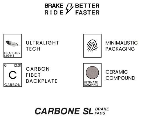 Paire de Plaquettes Ultralight AMP Carbone SL - SRAM 2020/Magura/Campagnolo - Céramique