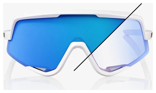Gafas 100% Glendale Bastille Blanco Perla con Purpurina - Espejo Azul Fotocromáticas