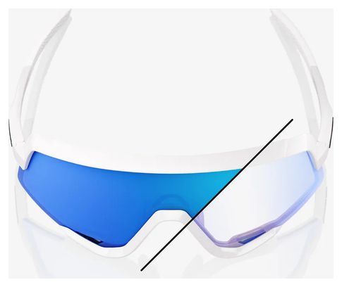 Gafas 100% Glendale Bastille Blanco Perla con Purpurina - Espejo Azul Fotocromáticas