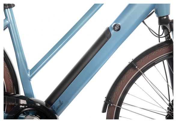 Vélo de Ville Électrique Bicyklet Camille Shimano Acera/Altus 8V 504 Wh 700 mm Bleu