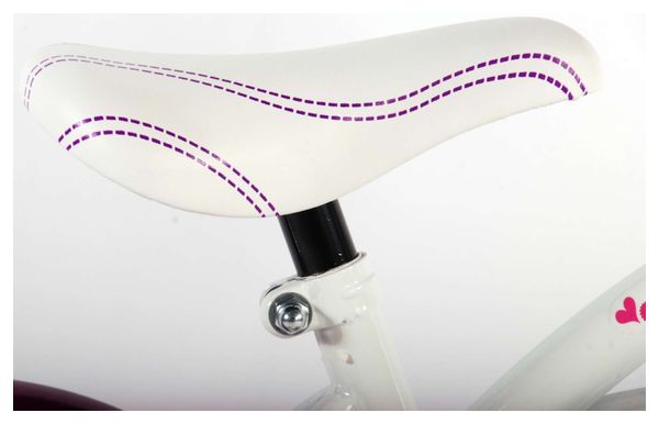 Volare Heart Cruiser Vélo enfants - Filles - 12 pouces - Blanc Violet