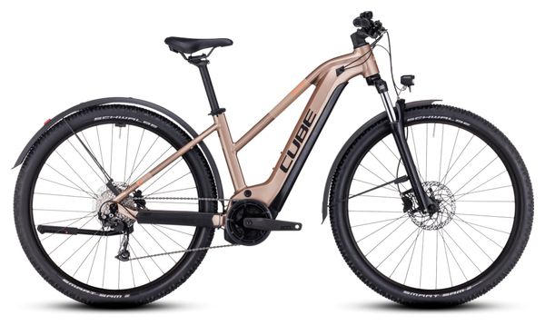 VTT Électrique Semi-Rigide Cube Reaction Hybrid Performance 500 Allroad Trapeze Shimano Alivio 9V 500 Wh 29'' Marron Metallic 2023