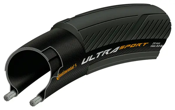 Continental Ultra Sport III 700 mm Wegband Tubetype Opvouwbaar PureGrip Compound E-Bike e25 Zwart