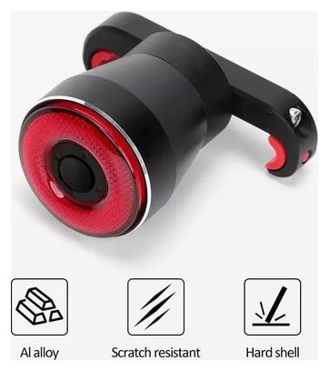 Feu arrière intelligent de vélo avec capteur de freinage automatique