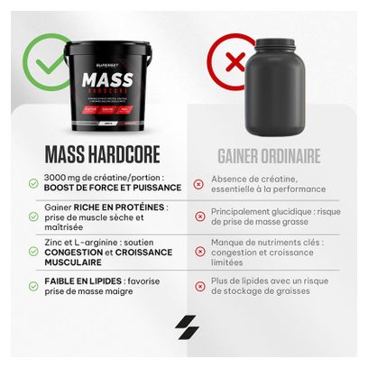 Mass Hardcore (4 5kg) - Superset Nutrition - Strawberry Ice Cream - Gainers