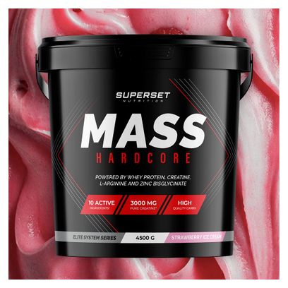 Mass Hardcore (4 5kg) - Superset Nutrition - Strawberry Ice Cream - Gainers