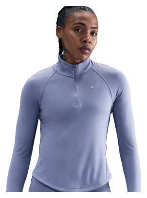 Top Nike Tempo Swoosh Run Blu 1/4 di zip da donna