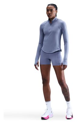 Top Nike Tempo Swoosh Run Blu 1/4 di zip da donna