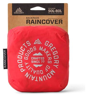 Funda impermeable Gregory 50/80 L, color rojo