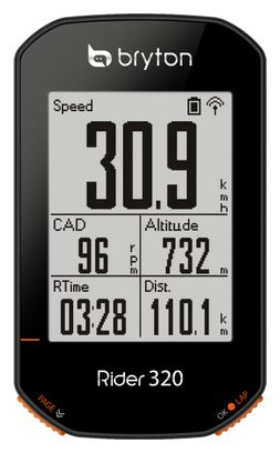Bryton Rider 320T GPS-Computer + Herzfrequenzgürtel / Trittfrequenzsensor