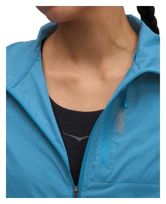 Giacca antivento Hoka SkyFlow blu da donna