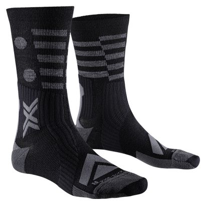 Chaussettes X-Socks Gravel Perform Merino Crew Noir/Gris Foncé