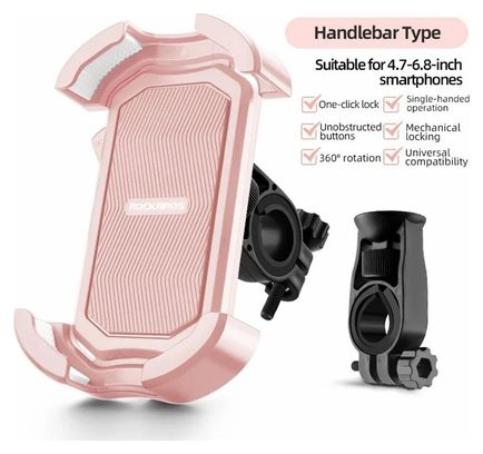 Support de téléphone anti-choc pour vélo  rose