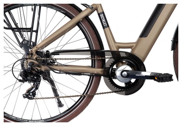 Producto Reacondicionado - Bicyklet Carmen Shimano Tourney/Altus 7V 504 Wh 700 mm Marrón Tan Bicicleta Eléctrica de Ciudad