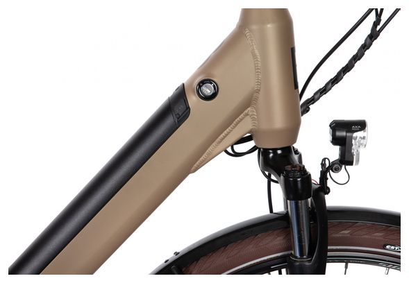 Prodotto ricondizionato - Bicyklet Carmen Shimano Tourney/Altus 7V 504 Wh 700 mm Brown Tan Bicicletta elettrica da città