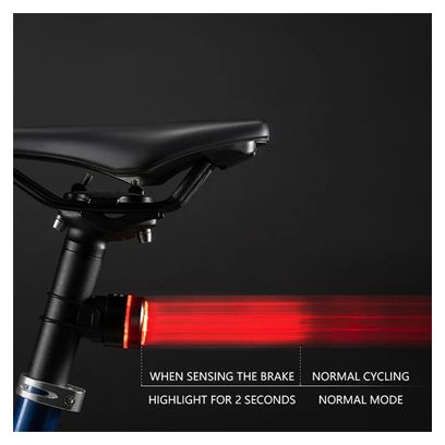 Feu arrière de vélo intelligent  étanche
